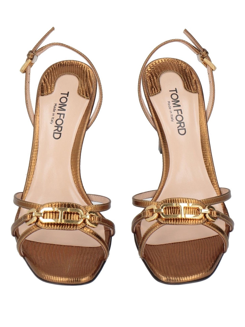 Tom Ford Whitney Metallic Gold Slingback Sandals NEW IN BOX!